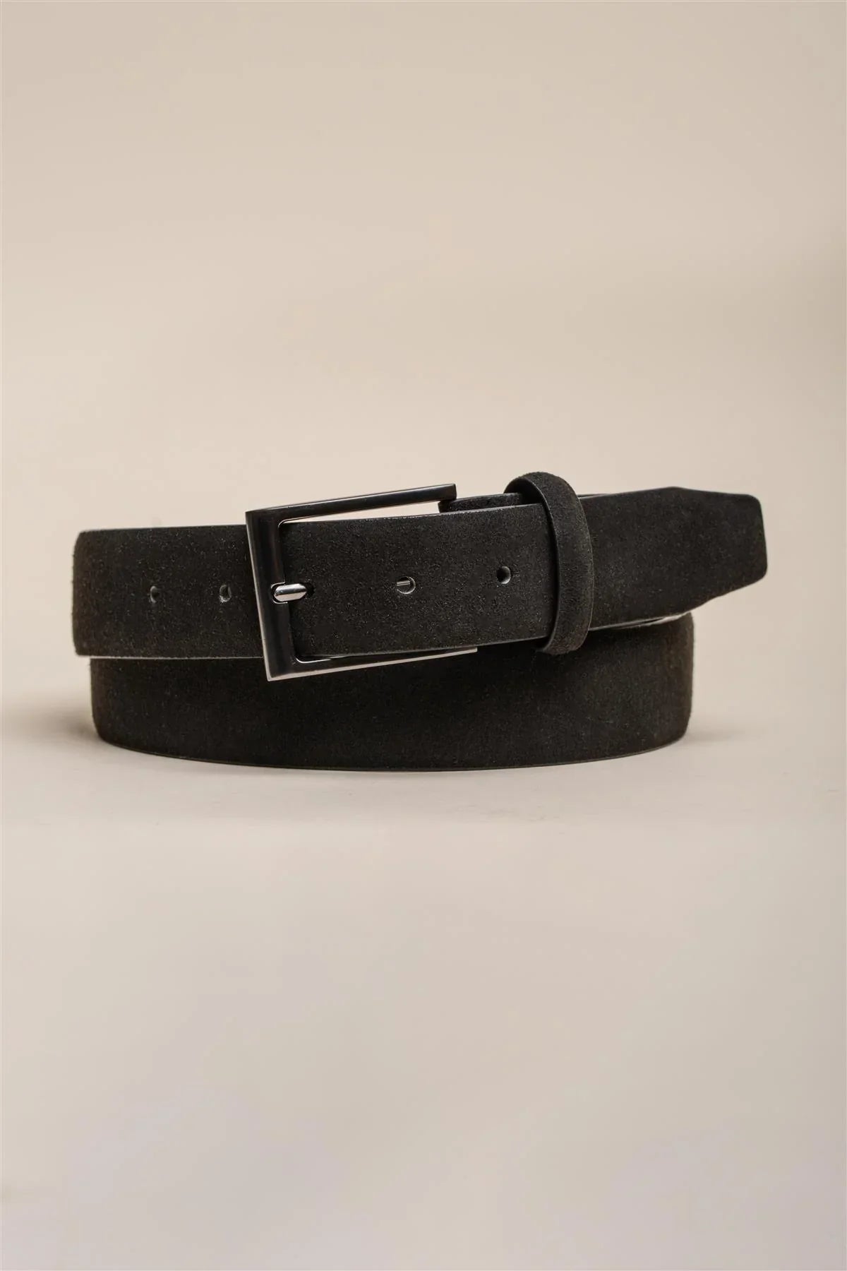 Ceinture en cuir suédé Cavani – BT02 Gris charbon