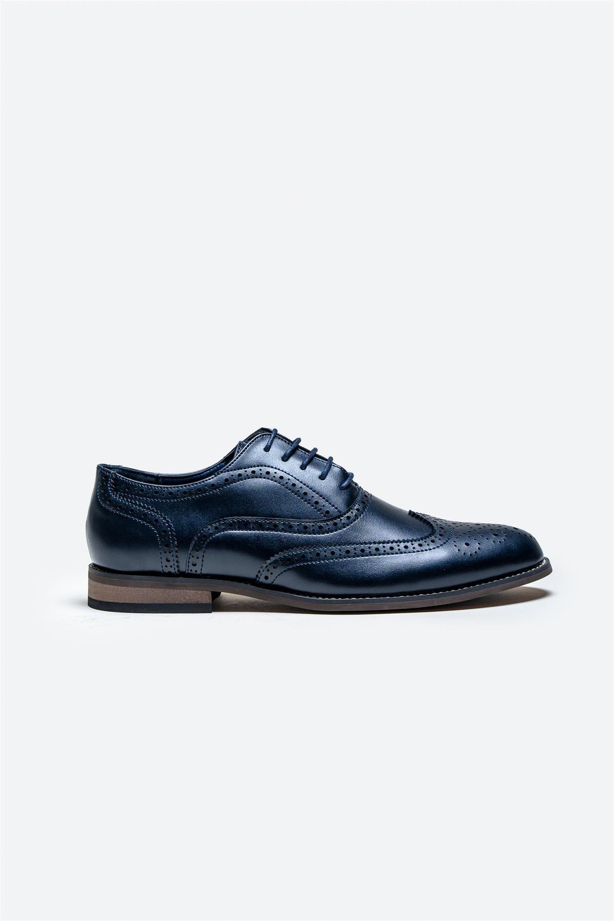 Chaussures Cavani Clark bleu marine – Richelieu à bout fleuri