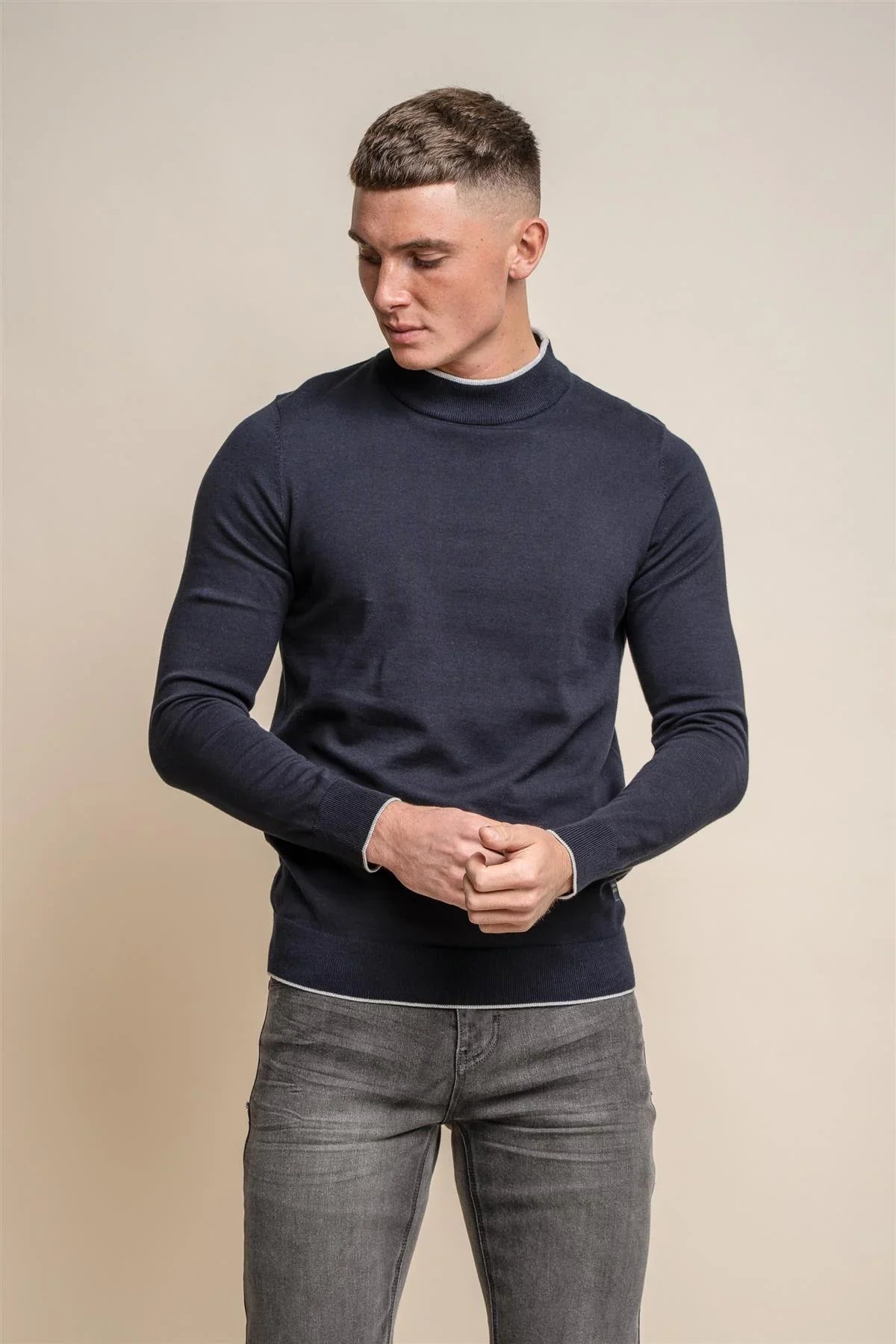 Rio Navy - Pull col roulé Homme - Cavani