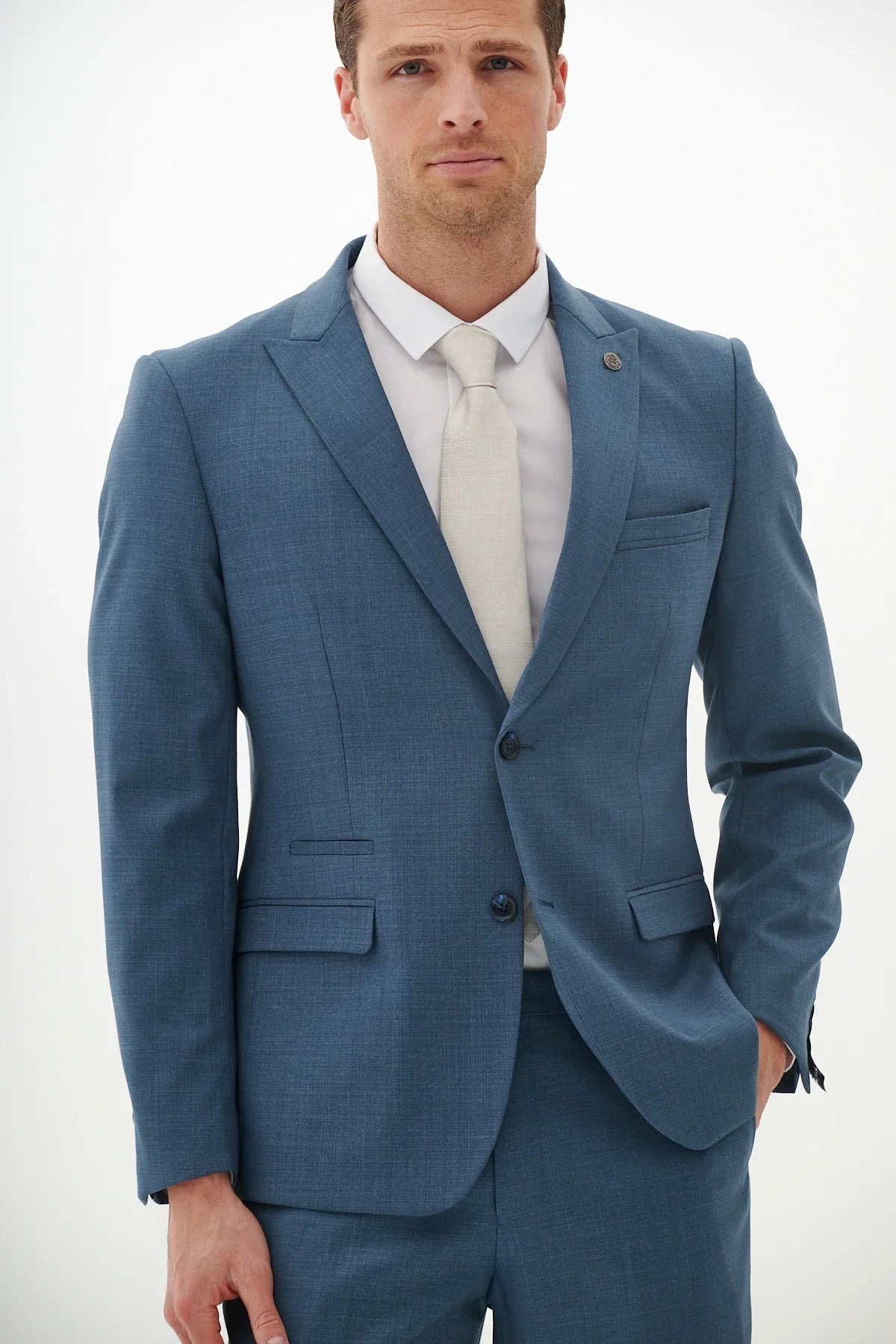 Costume deux pièces pour homme – Marc Darcy Finley Bleu Canard