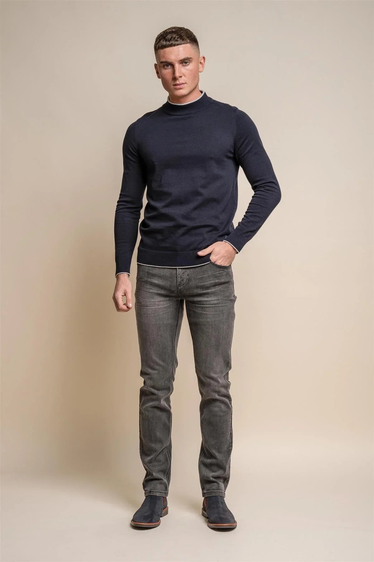Rio Navy - Pull col roulé Homme - Cavani