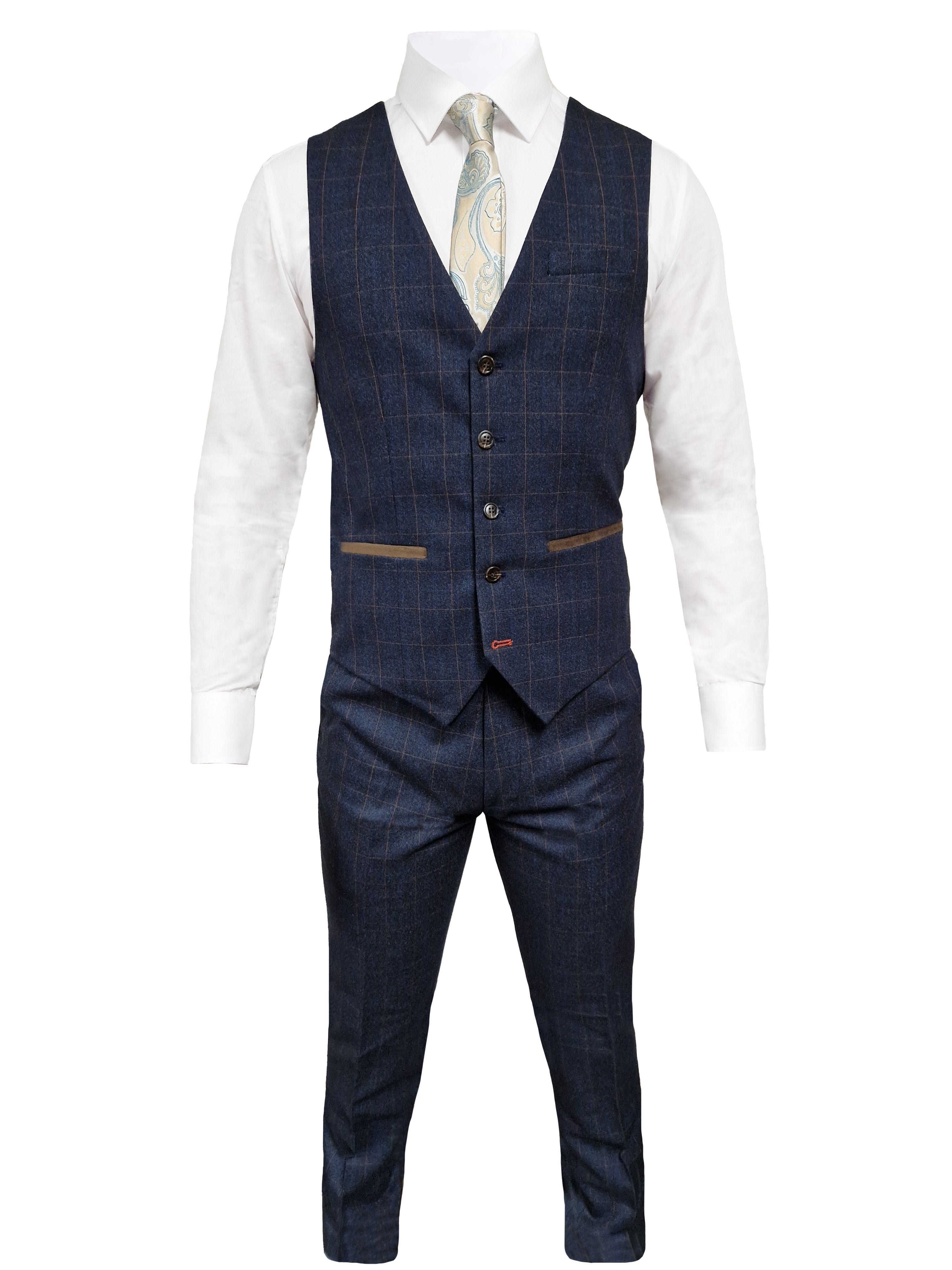 CASTLESON Admiral - Costume homme Check Marine