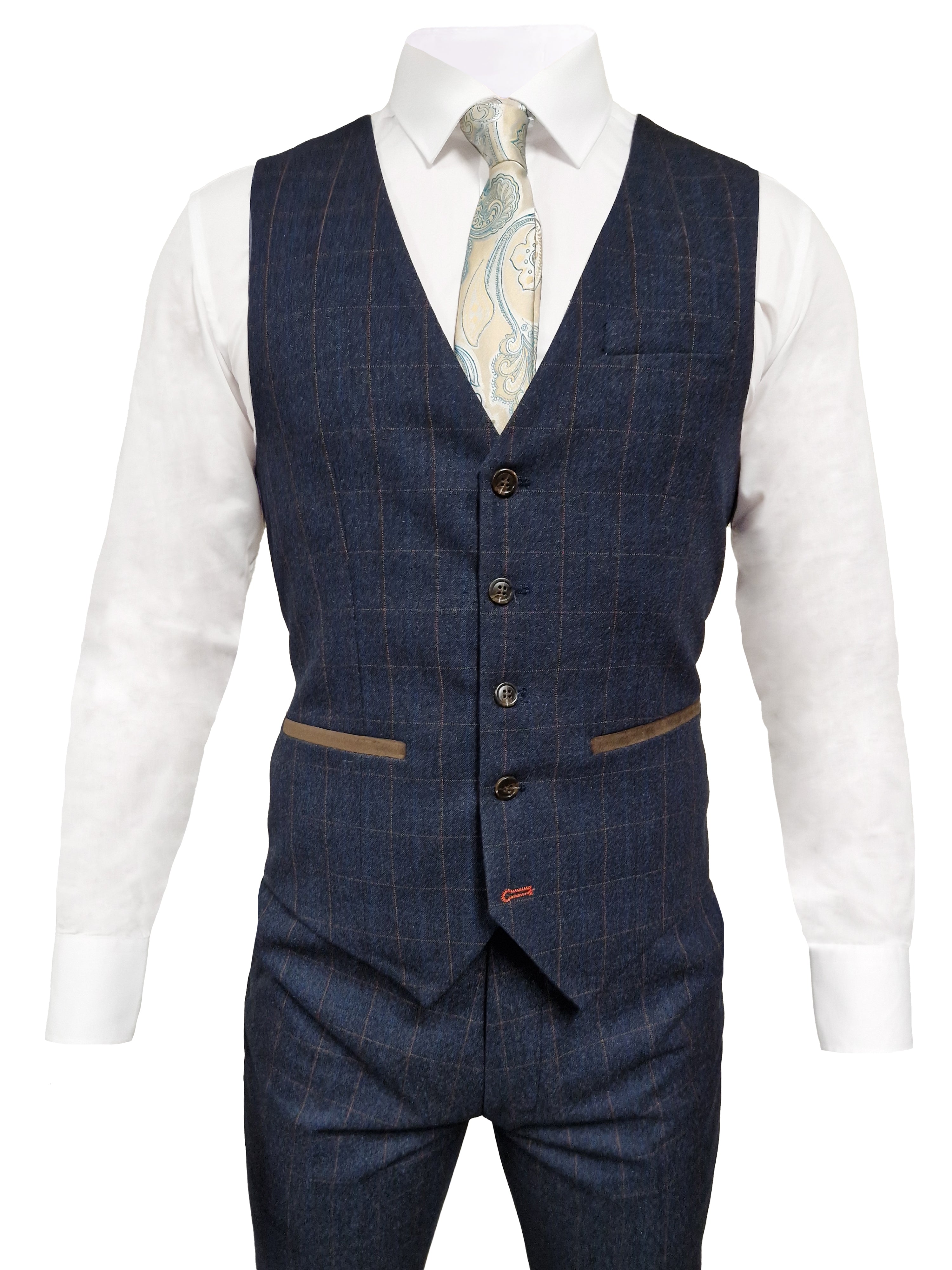 CASTLESON Admiral - Costume homme Check Marine