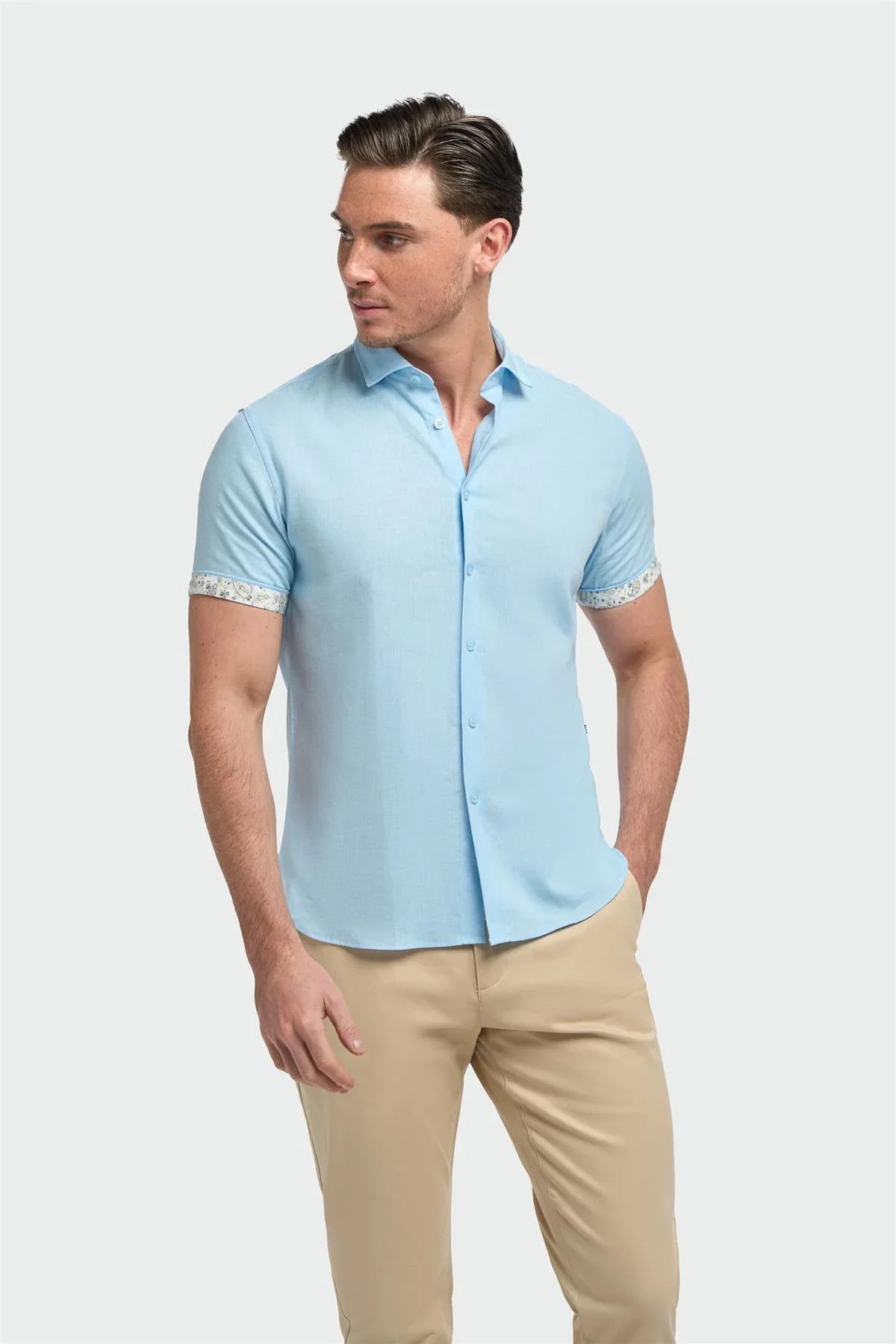 Chemise manches courtes Cavani Matera bleu ciel