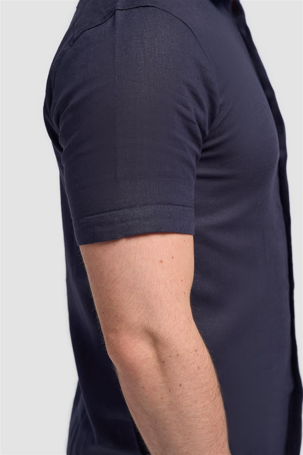 Chemise manches courtes Cavani Matera bleu marine