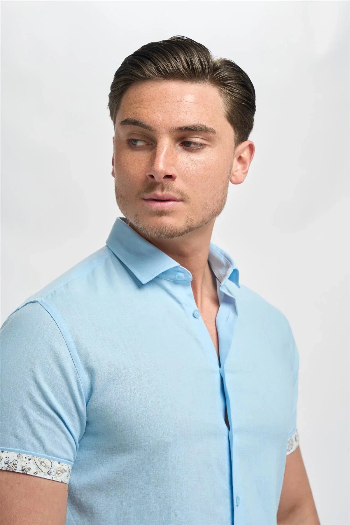 Chemise manches courtes Cavani Matera bleu ciel