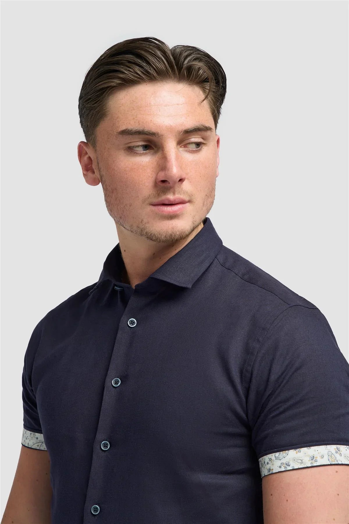 Chemise manches courtes Cavani Matera bleu marine