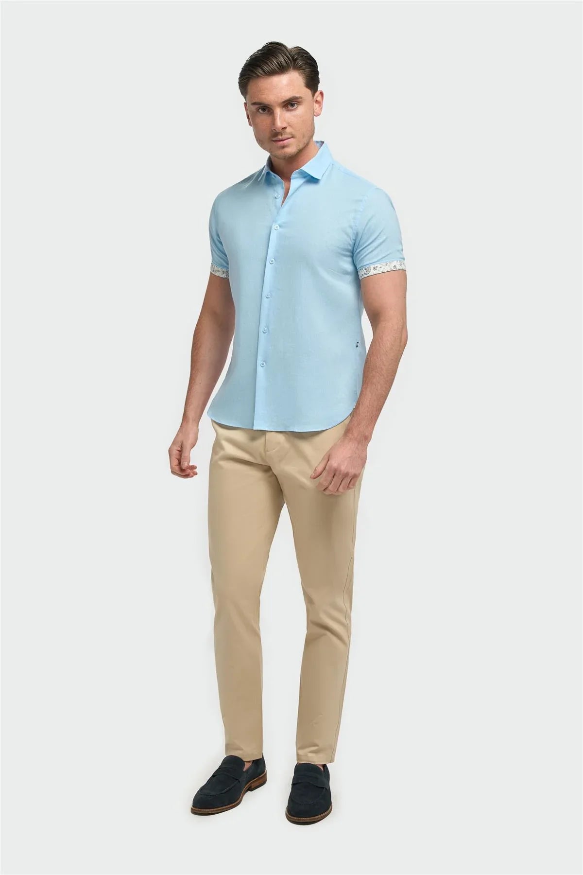 Chemise manches courtes Cavani Matera bleu ciel