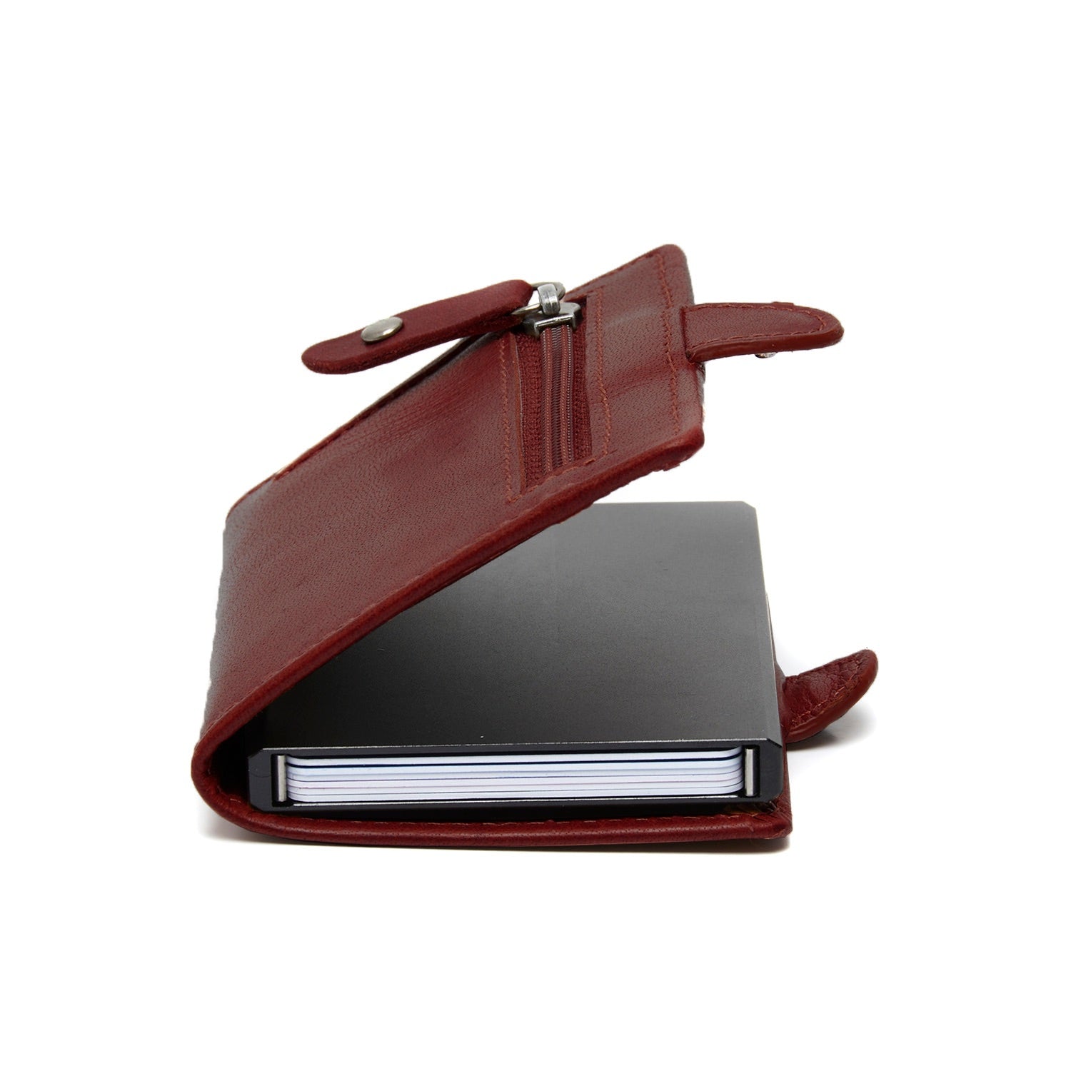 Porte-cartes en cuir - The Chesterfield Brand Baldwin rouge bordeaux
