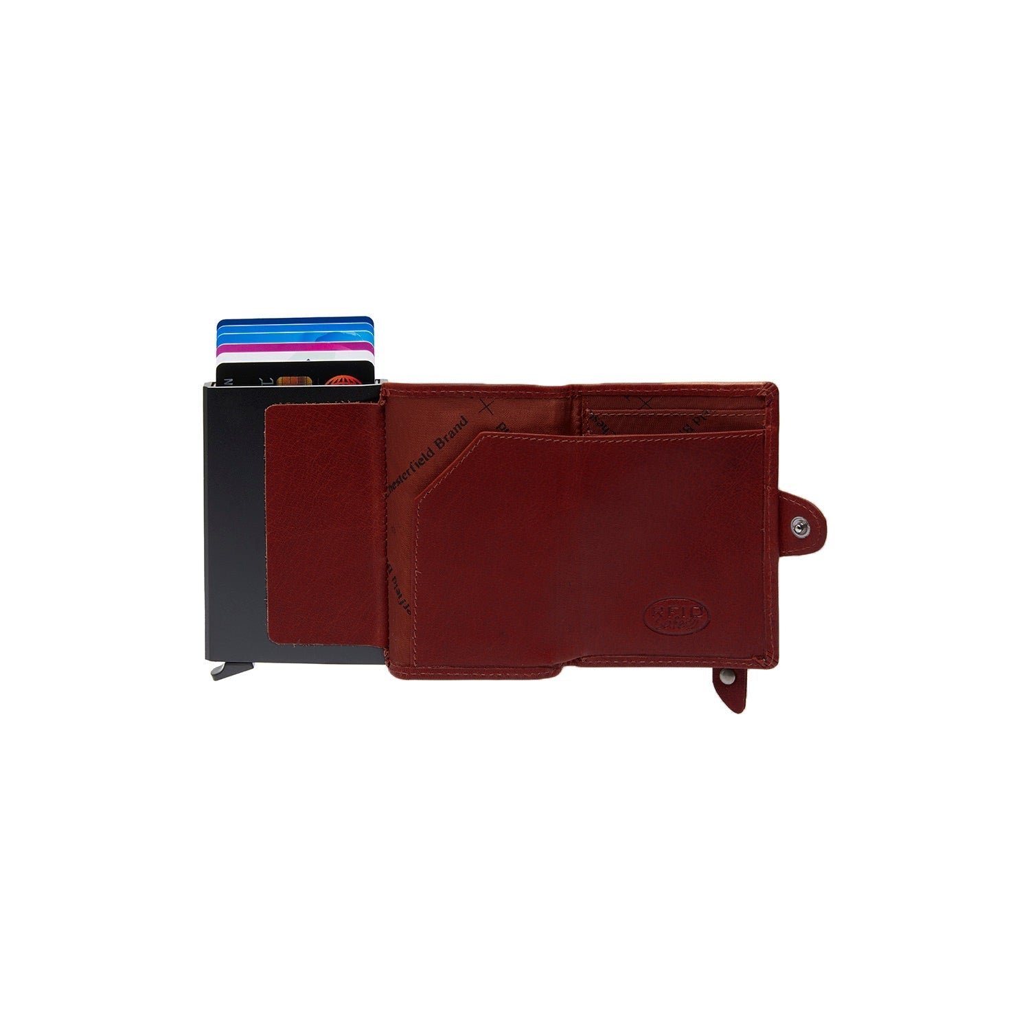 Porte-cartes en cuir - The Chesterfield Brand Baldwin rouge bordeaux