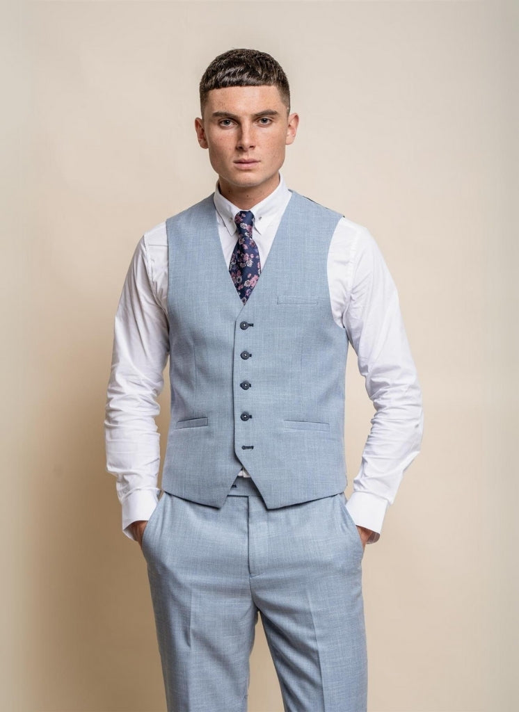Cavani - Gilet Miami Bleu Ciel Slim Fit