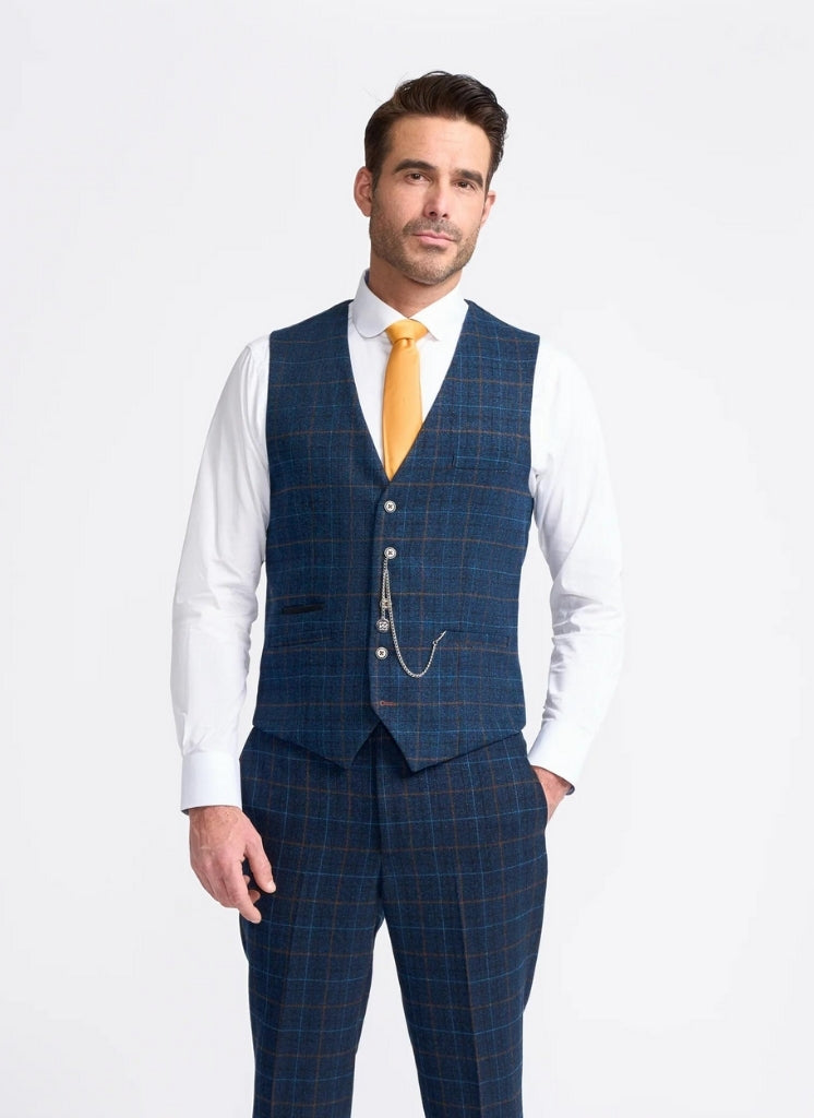 Cavani - Gilet Tweed Cody Bleu