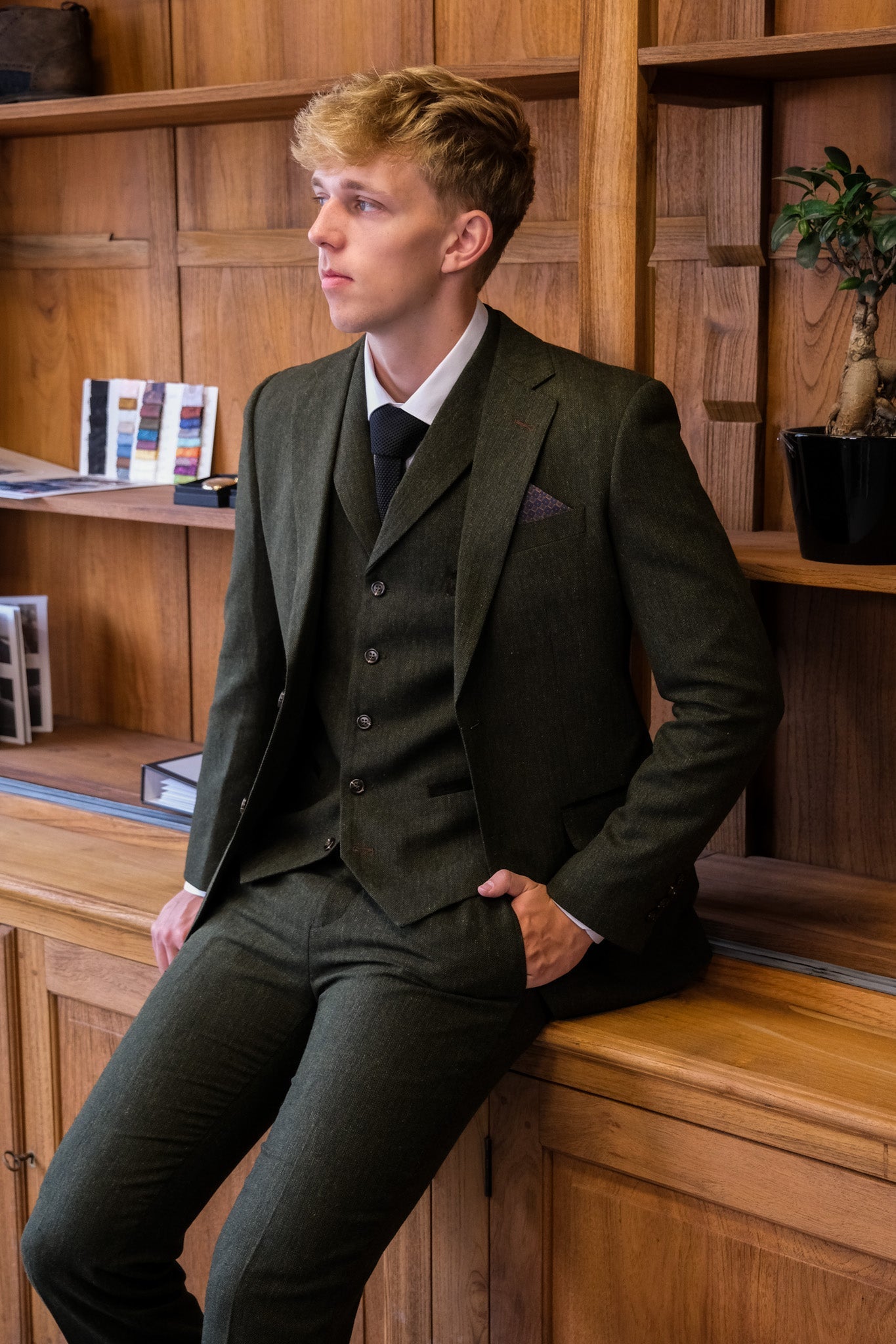 CASTLESON Chief – Blazer Tweed Olive