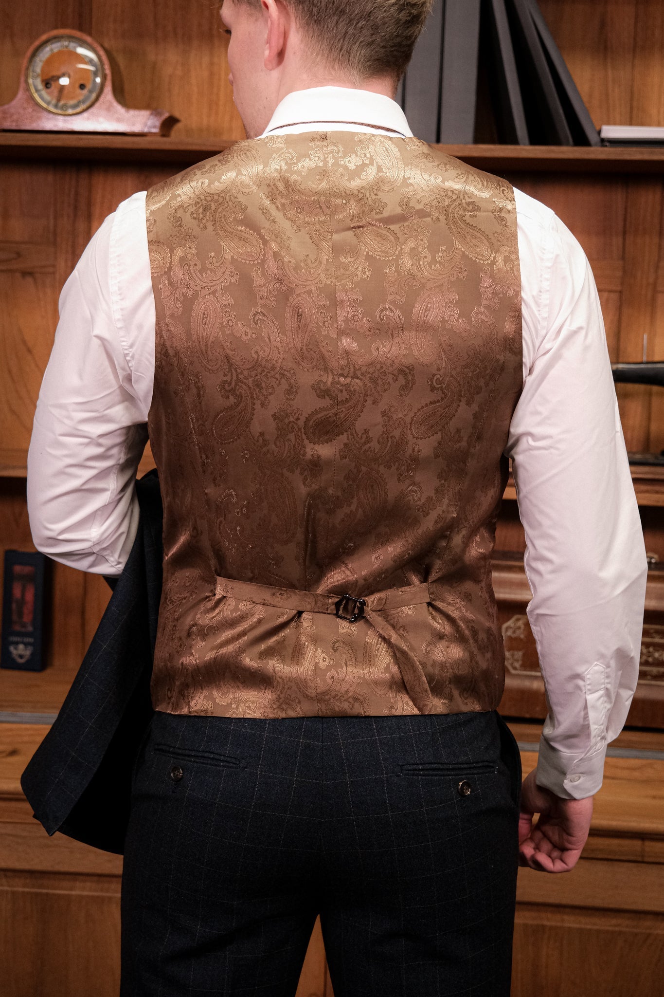 TAVERNY - Gilet Admiral Check Navy