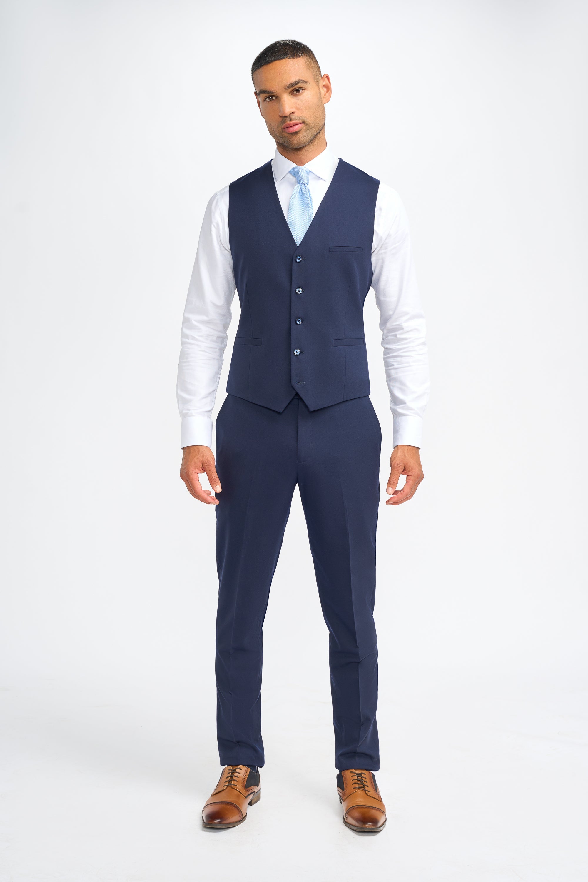 Costume trois pièces pour homme – Cavani James Navy Laine Super 130s