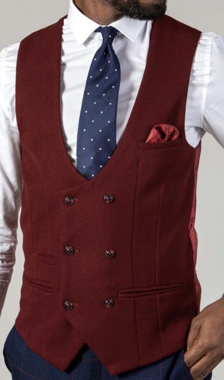 Kelvin - Gilet Bordeaux Double Filet