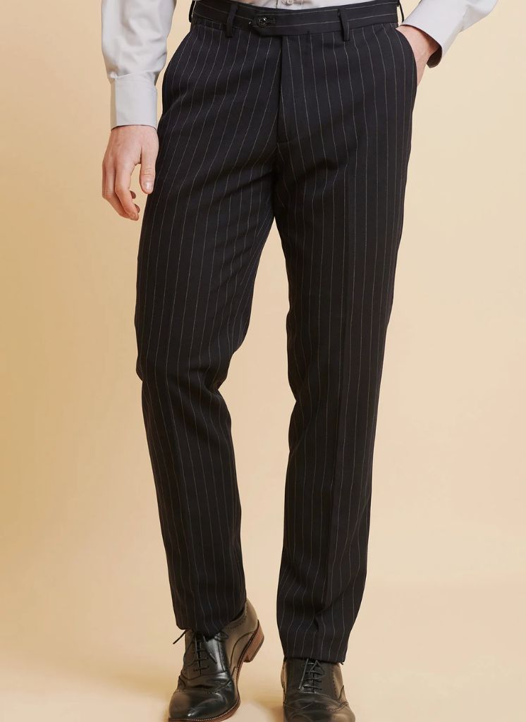 Marc Darcy - Pantalon Rayé Rocco Bleu Marine 1