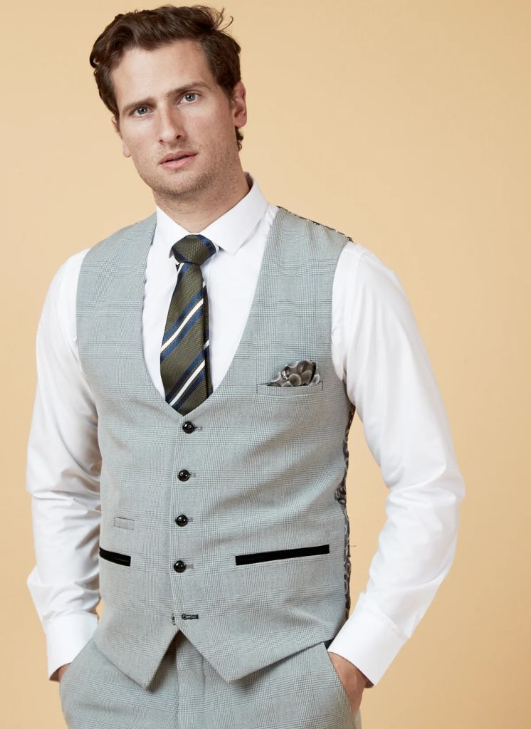 Marc Darcy - Gilet Bromley Argent Carreaux