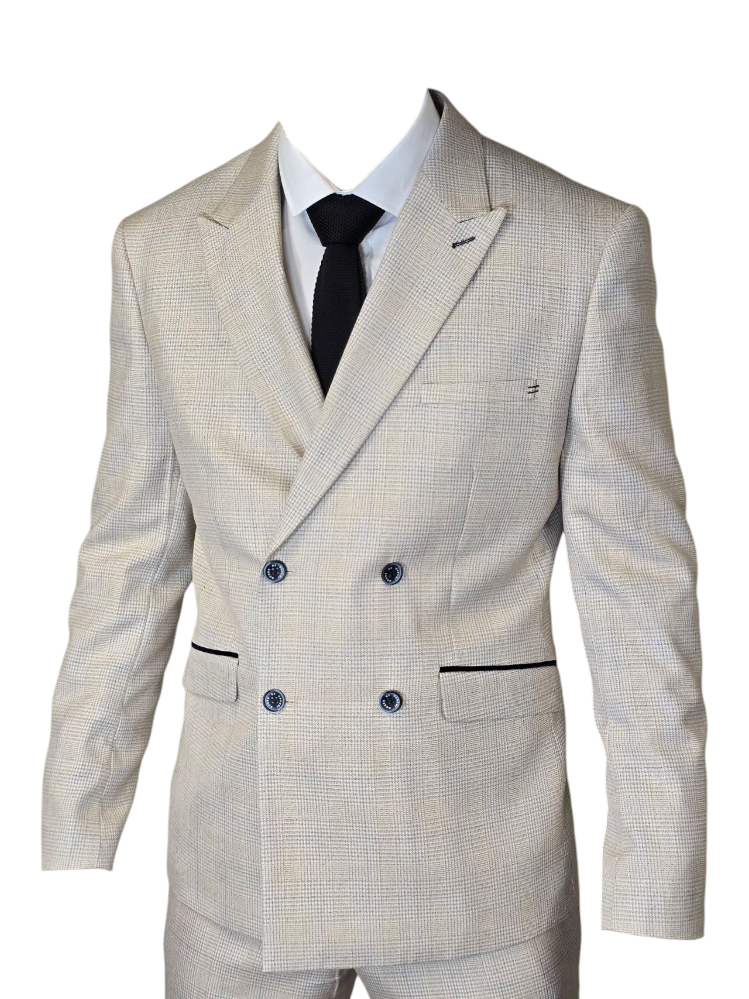 Costume 2 pièces - Costume beige à double boutonnage pour hommes - Cavani Caridi Beige