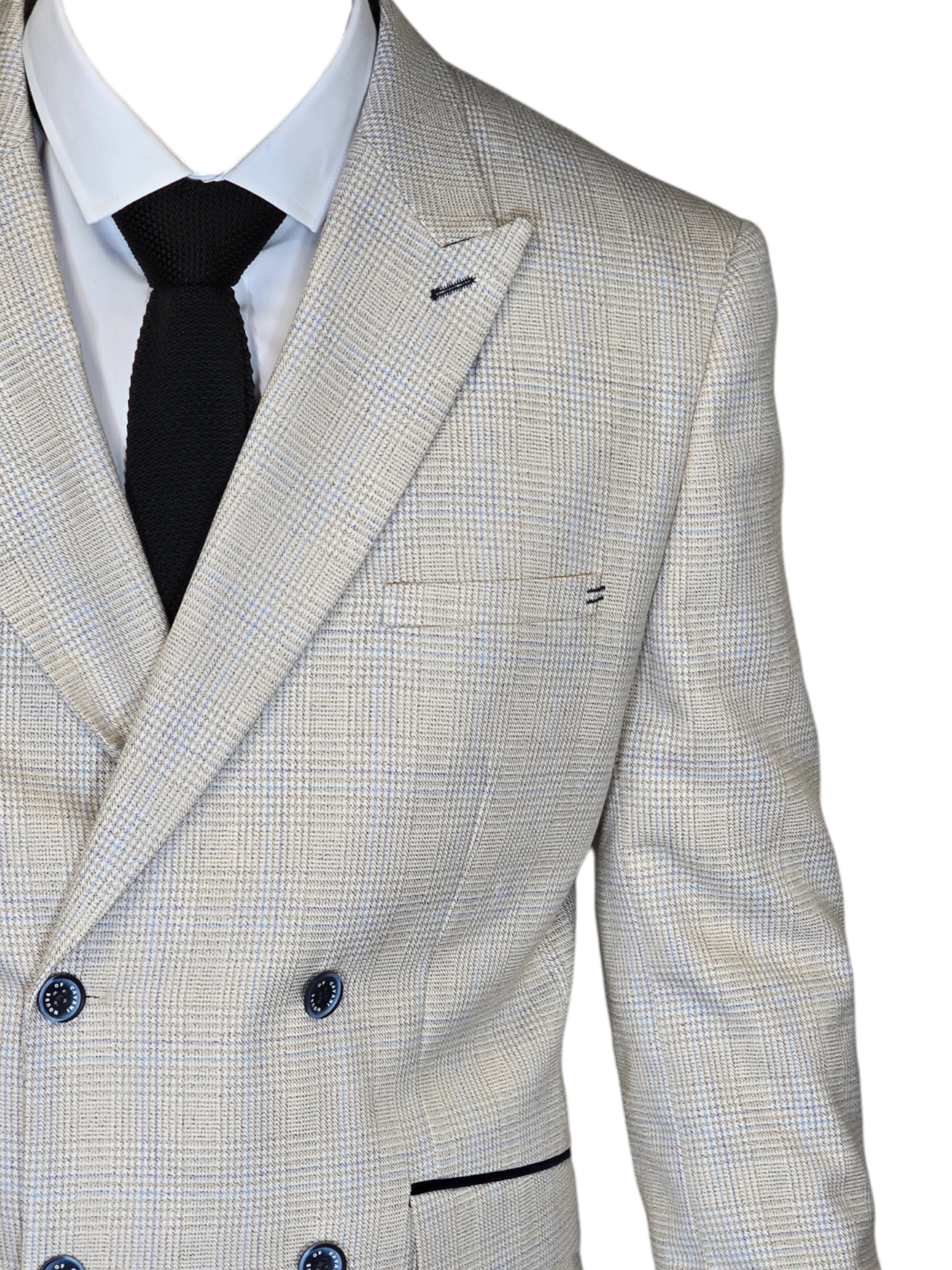 Costume 2 pièces - Costume beige à double boutonnage pour hommes - Cavani Caridi Beige