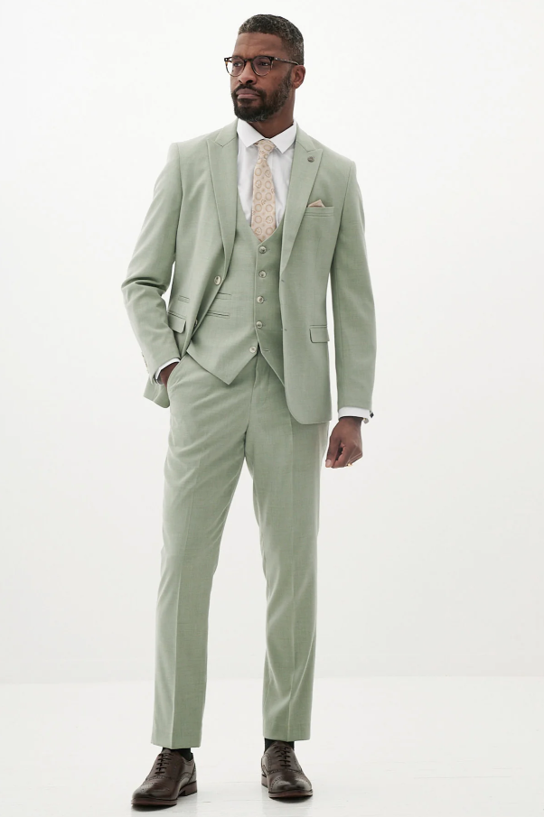 Costume trois pièces pour homme – Marc Darcy Finley Vert Mousse