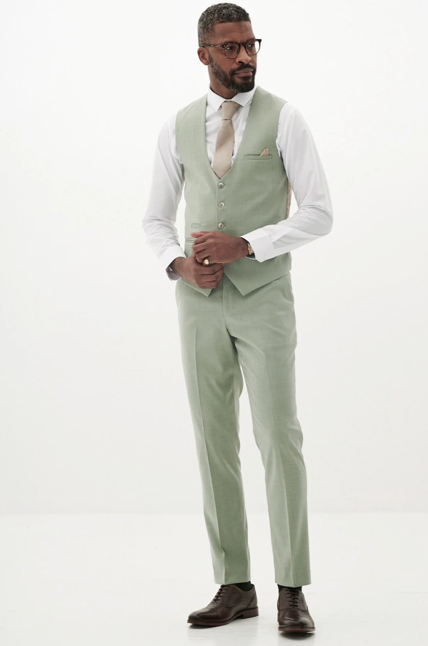Costume trois pièces pour homme – Marc Darcy Finley Vert Mousse