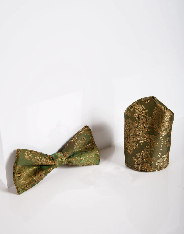 Ensemble Gentlemens Marc Darcy Beige Paisley Noeud papillon