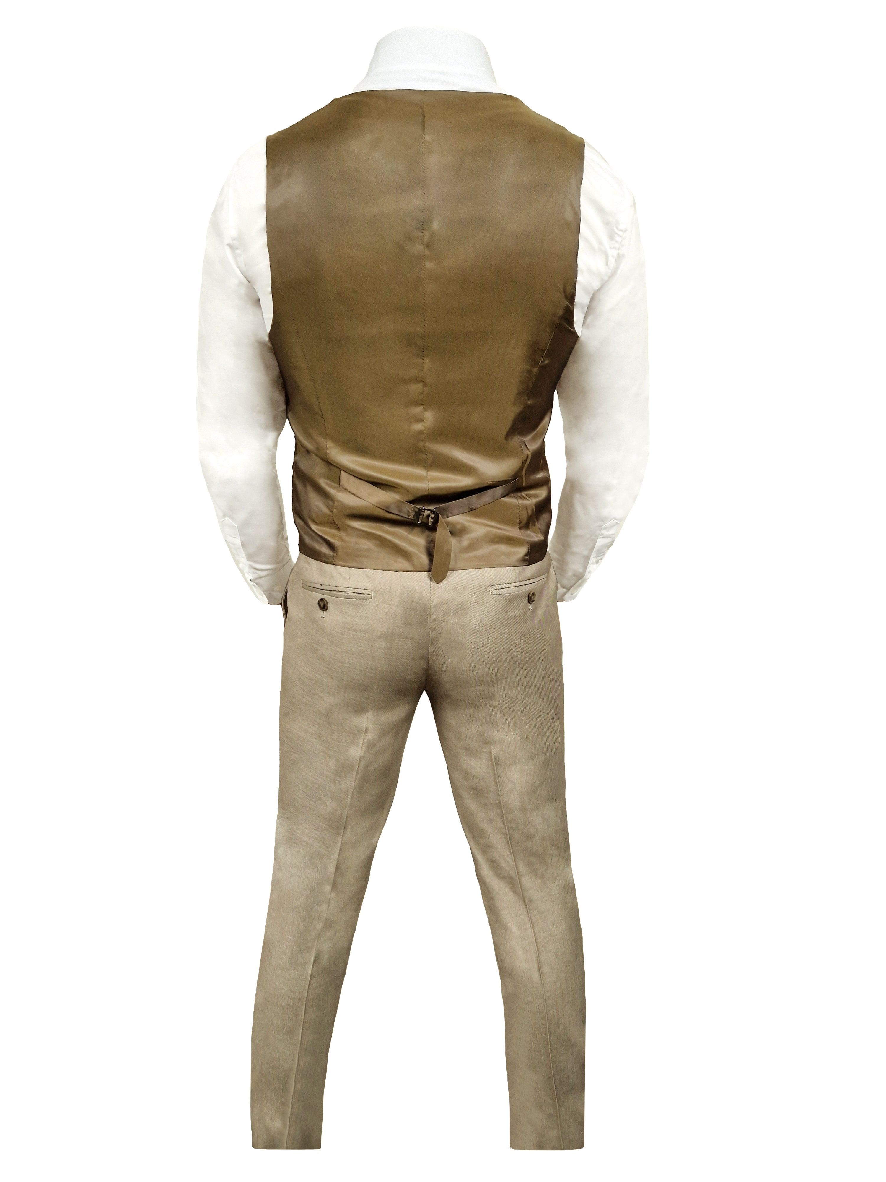 CASTLESON Major - Costume Trois Pièces Pour Hommes Beige