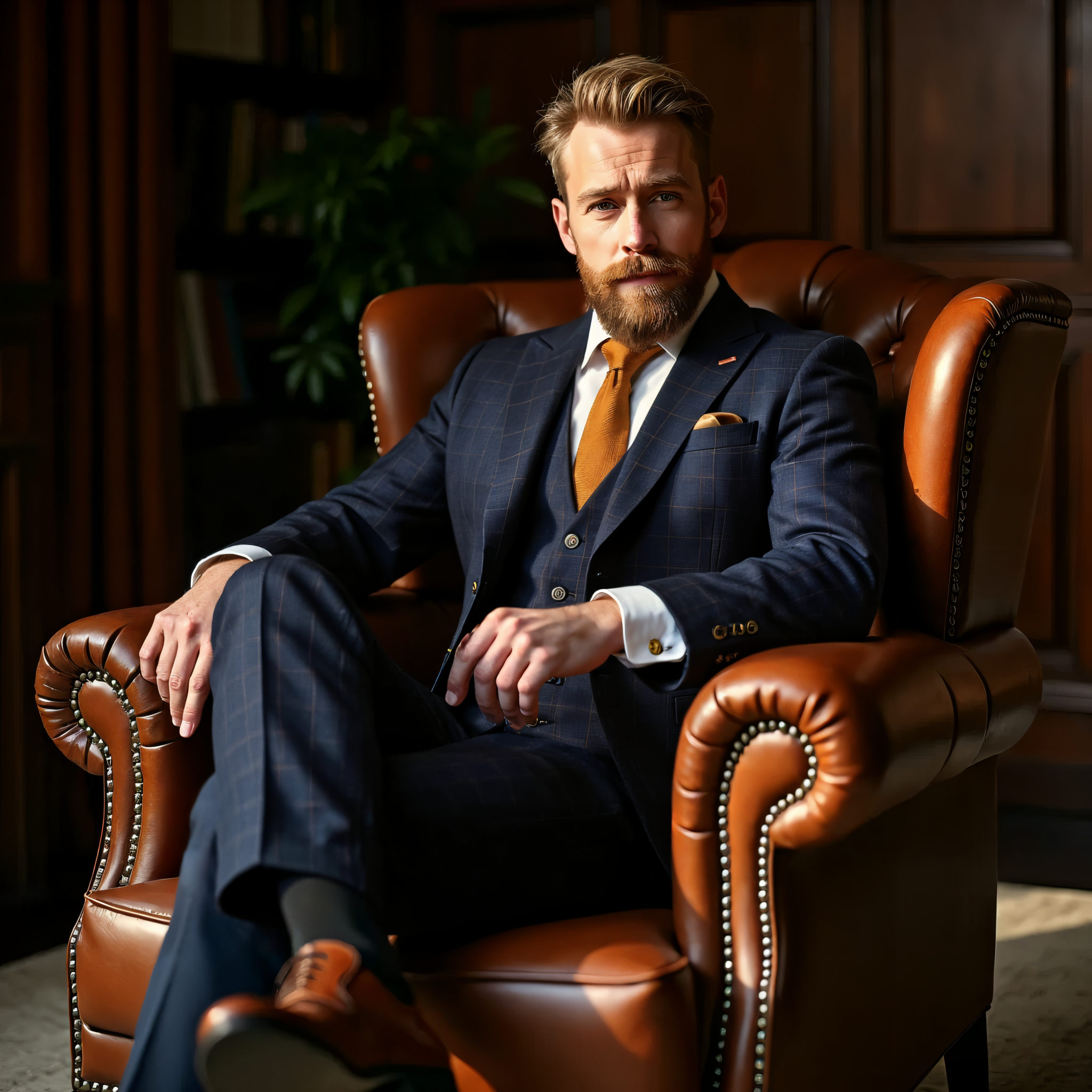 CASTLESON Admiral - Costume homme Check Marine