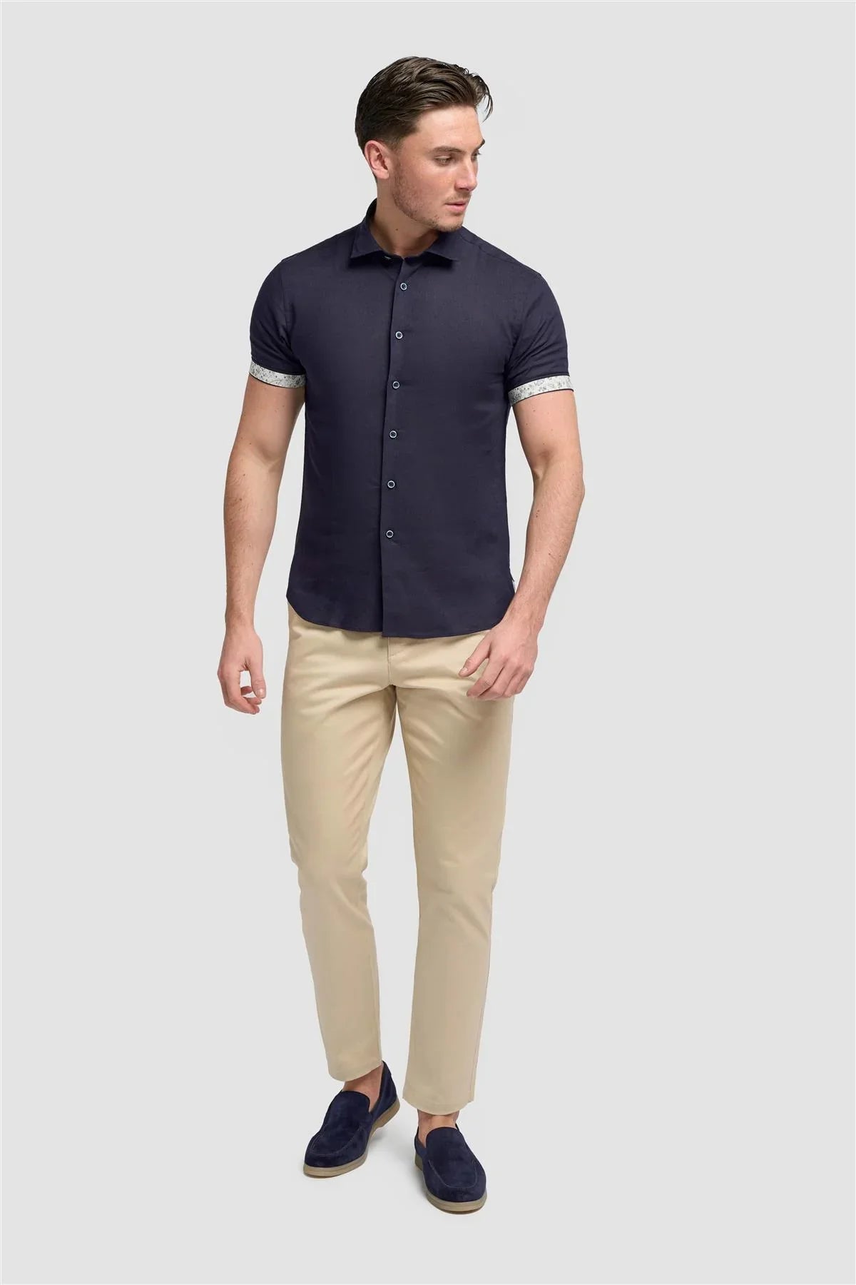 Chemise manches courtes Cavani Matera bleu marine
