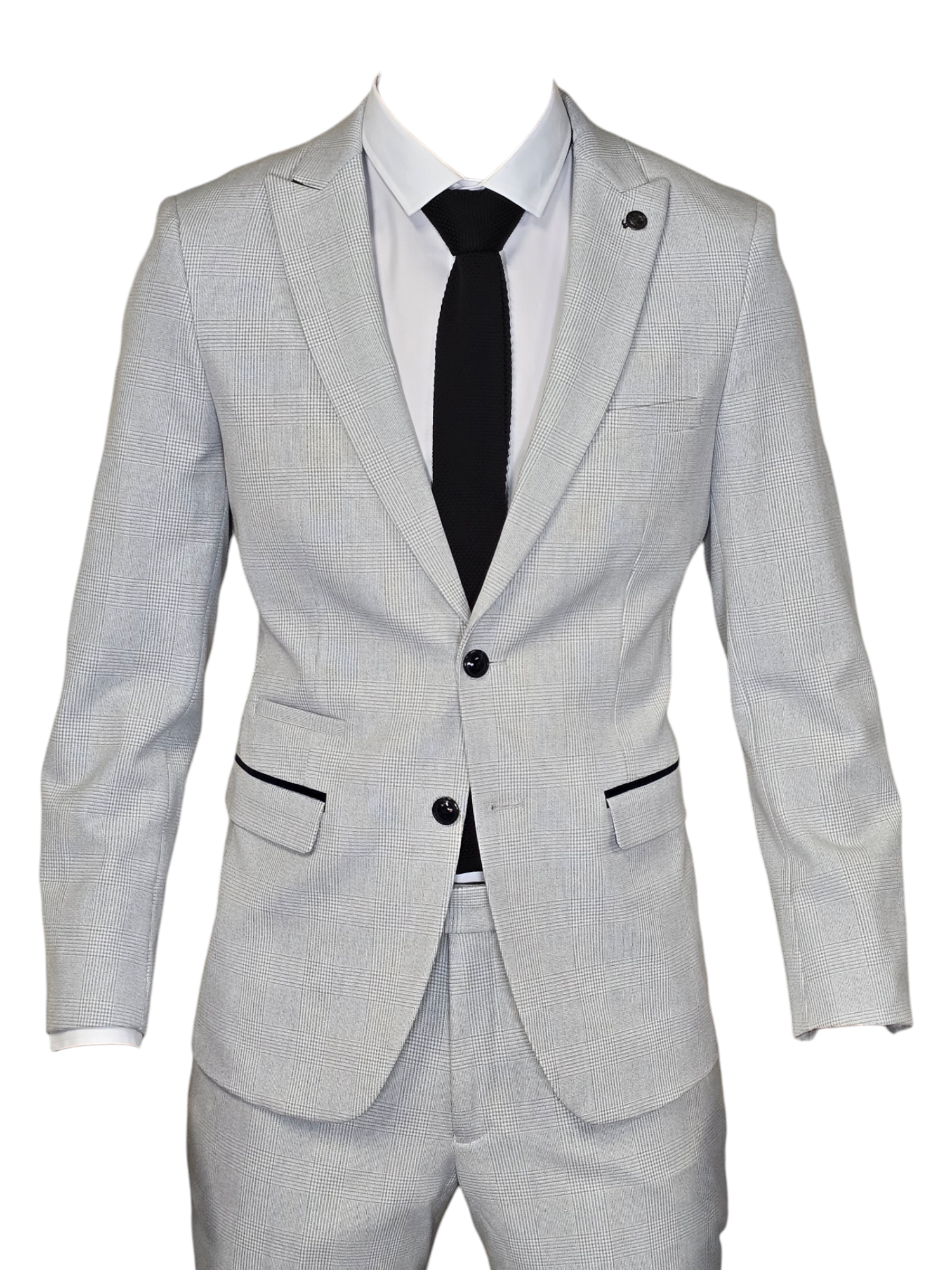 Costume 2 pièces - costume à carreaux blanc pour homme - Marc Darcy Bromley Blanc Pierre