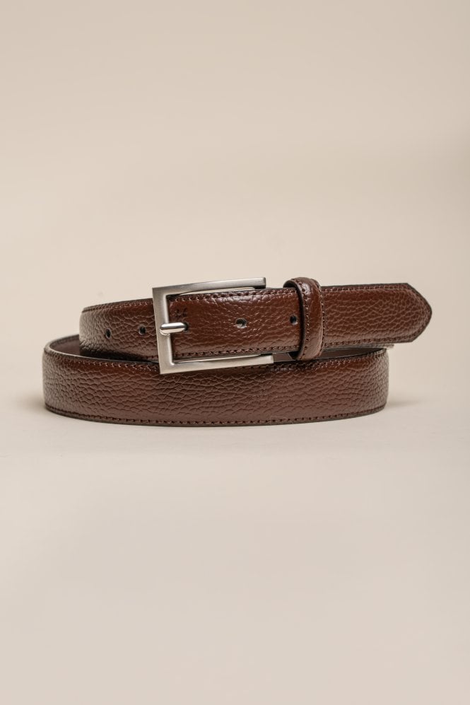Ceinture en cuir Cavani marron foncé