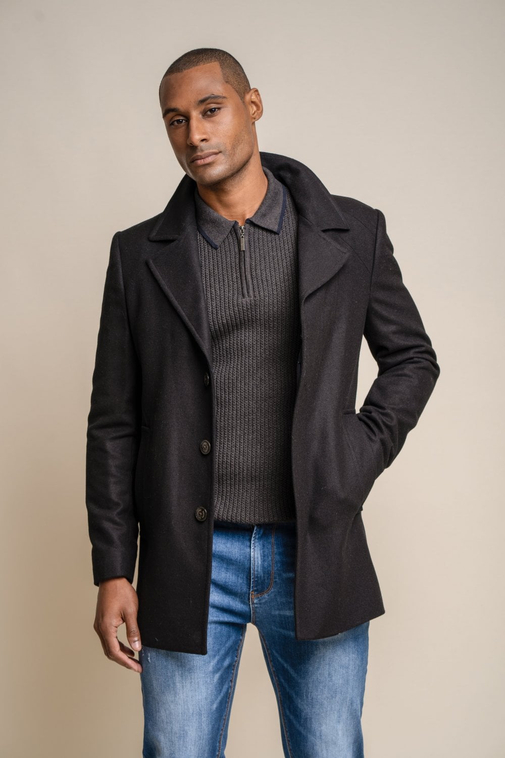 Manteau hommes Nelson - Noir - Cavani