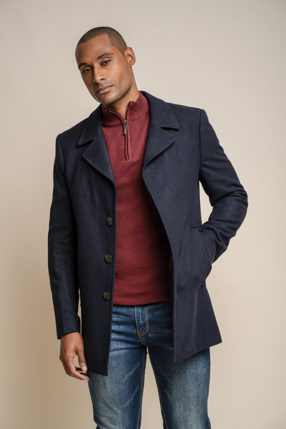 Manteau hommes Nelson - Bleu Marine - Cavani