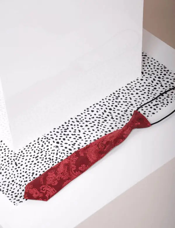 Cravate enfant Rouge Vin Paisley