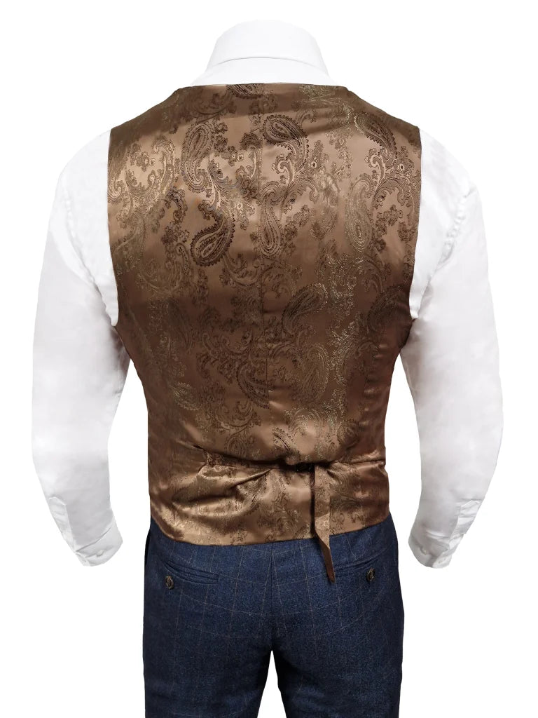 TAVERNY - Gilet Admiral Check Navy