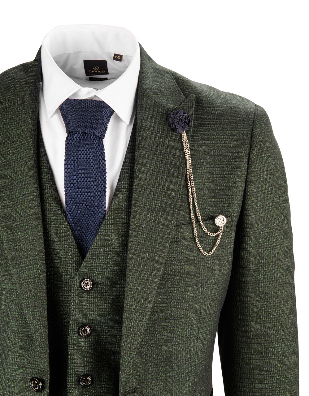 Costume 3 pièces vert olive hommes Caridi - Cavani