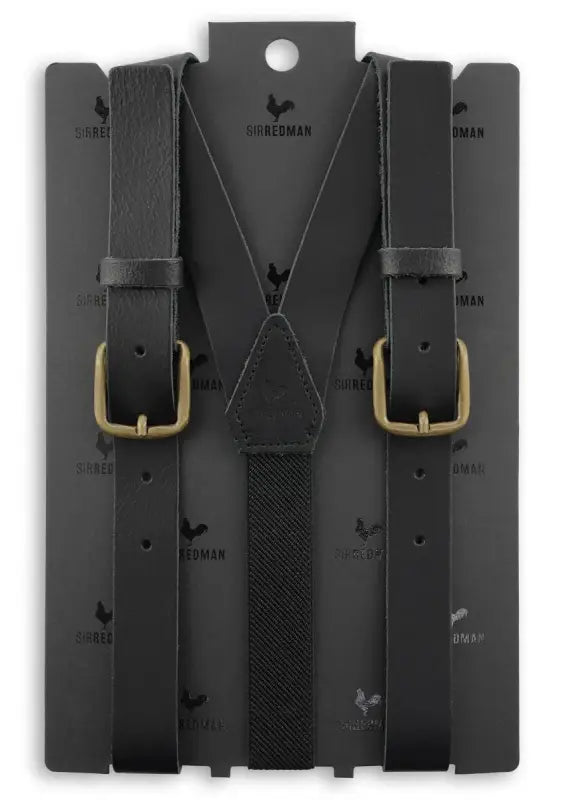 Bretelles classiques en cuir coloris noir