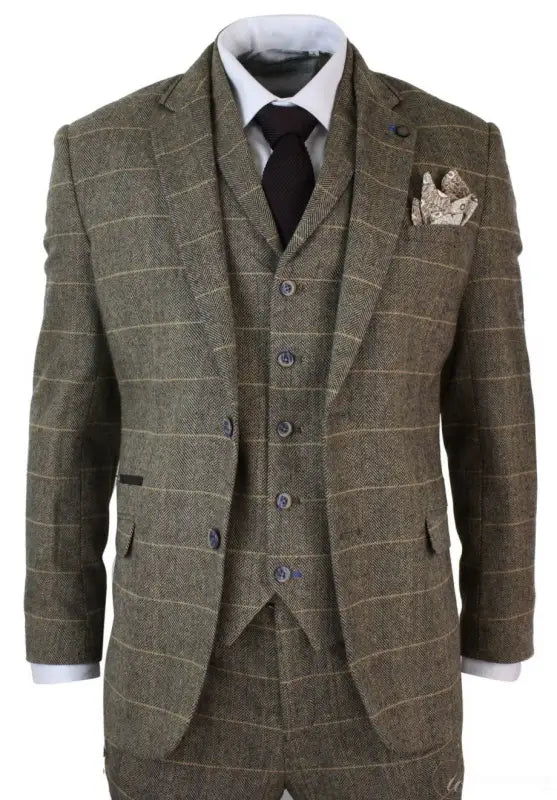 Costume trois pièces - coloris marron à chevrons