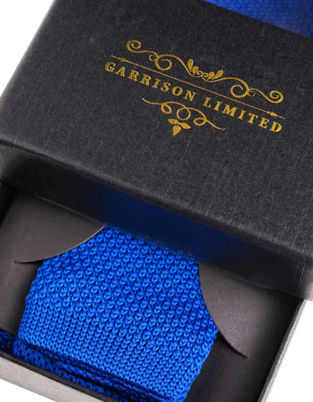 Cravate en maille coloris bleu océan - Garrison Limited
