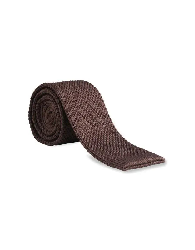 Cravate en maille coloris marron foncé - Garrison Limited