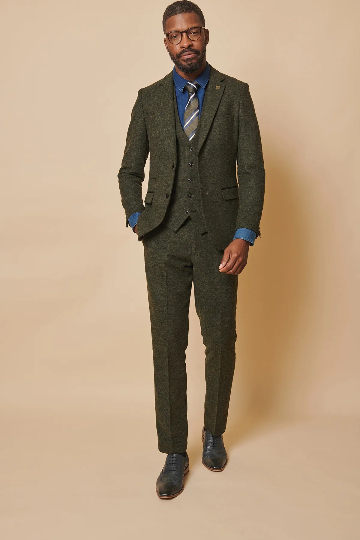 Costume pour homme à trois pièces Tweed Marlow Verts