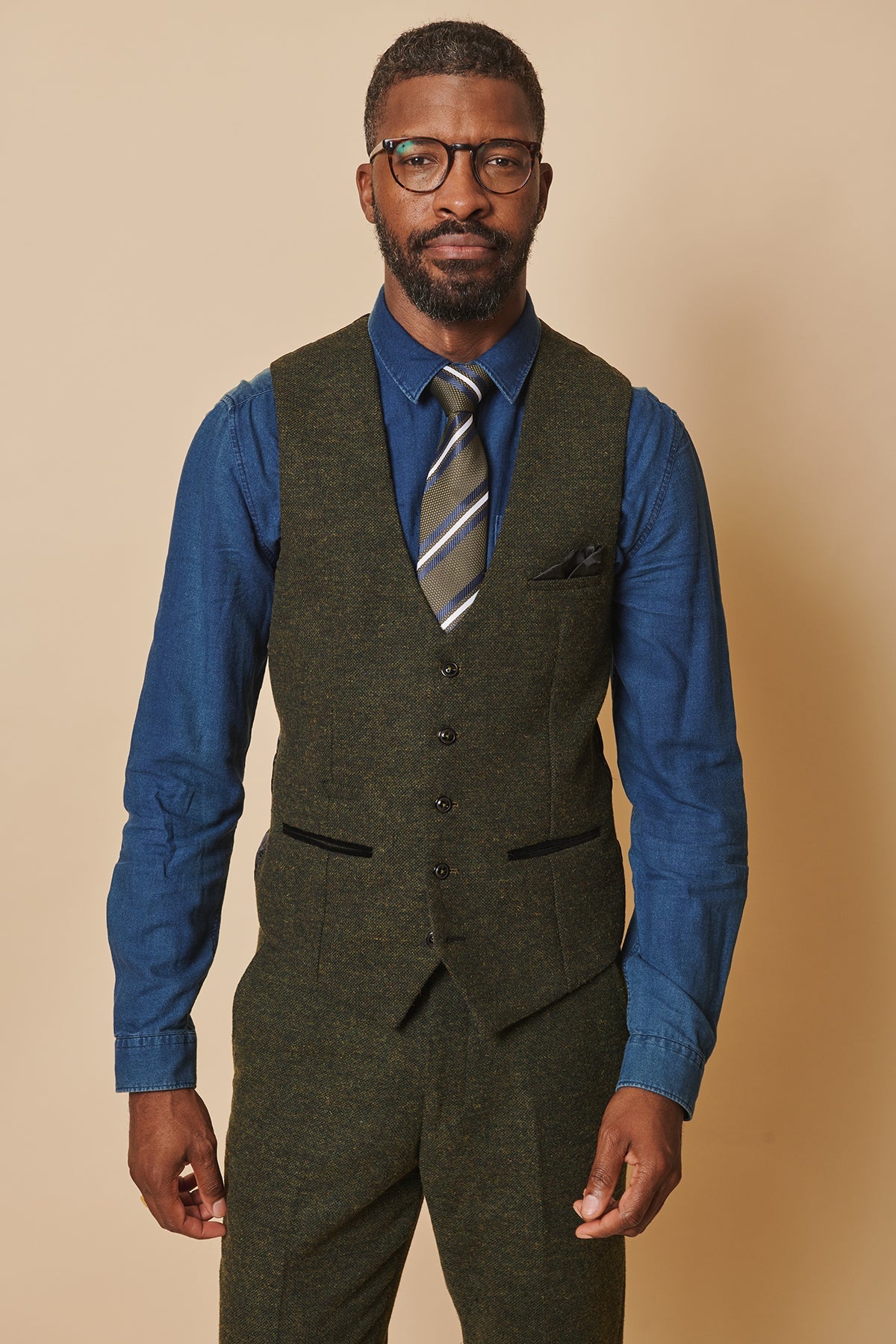 Costume pour homme à trois pièces Tweed Marlow Verts