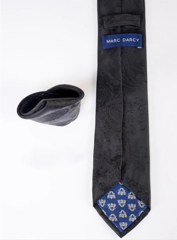 Ensemble Gentlemens Marc Darcy noir avec cravate paisley