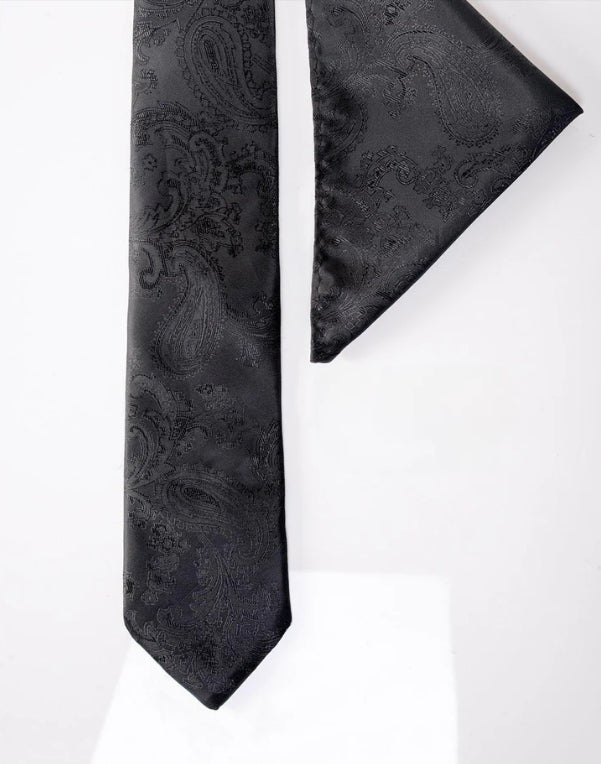 Ensemble Gentlemens Marc Darcy noir avec cravate paisley