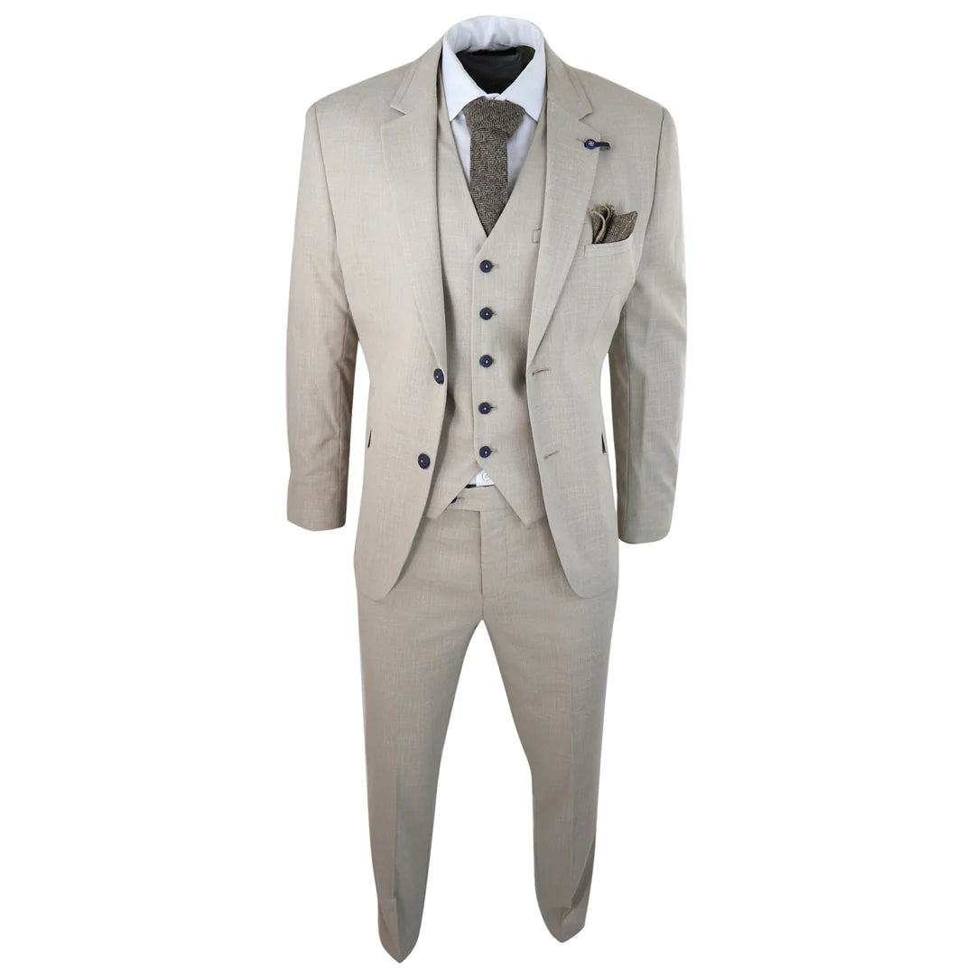 Costume Trois - Pièces - Cavani Miami Beige - Driedelig pak