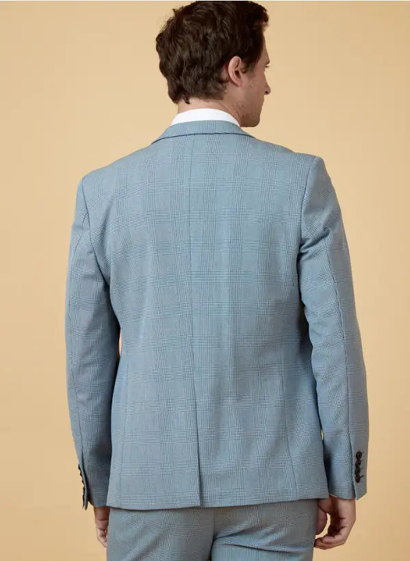 Costume homme à carreaux bleu clair 2 pièces - Bromley Bleu Clair suit