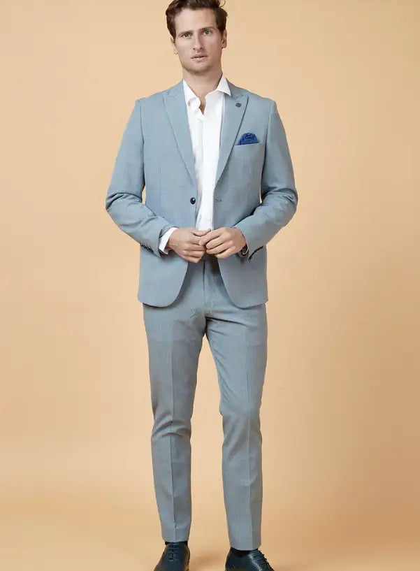 Costume homme à carreaux bleu clair 2 pièces - Bromley Bleu Clair suit