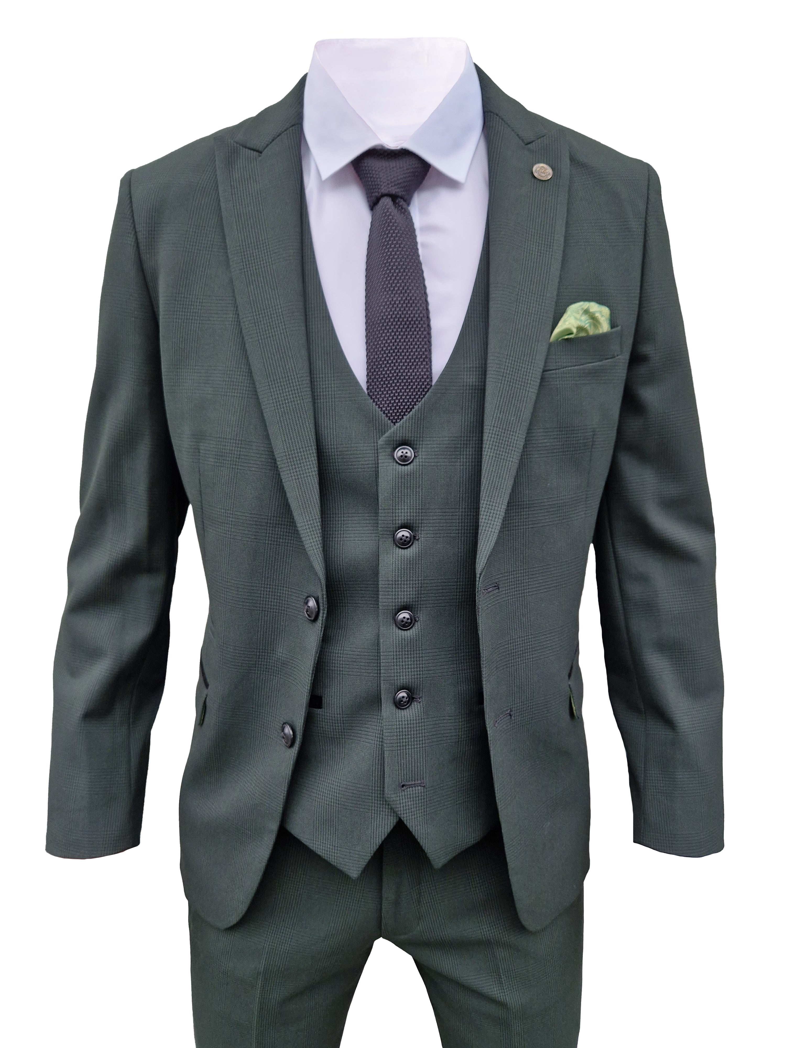 Costume trois pièces pour homme Bromley Vert Olive