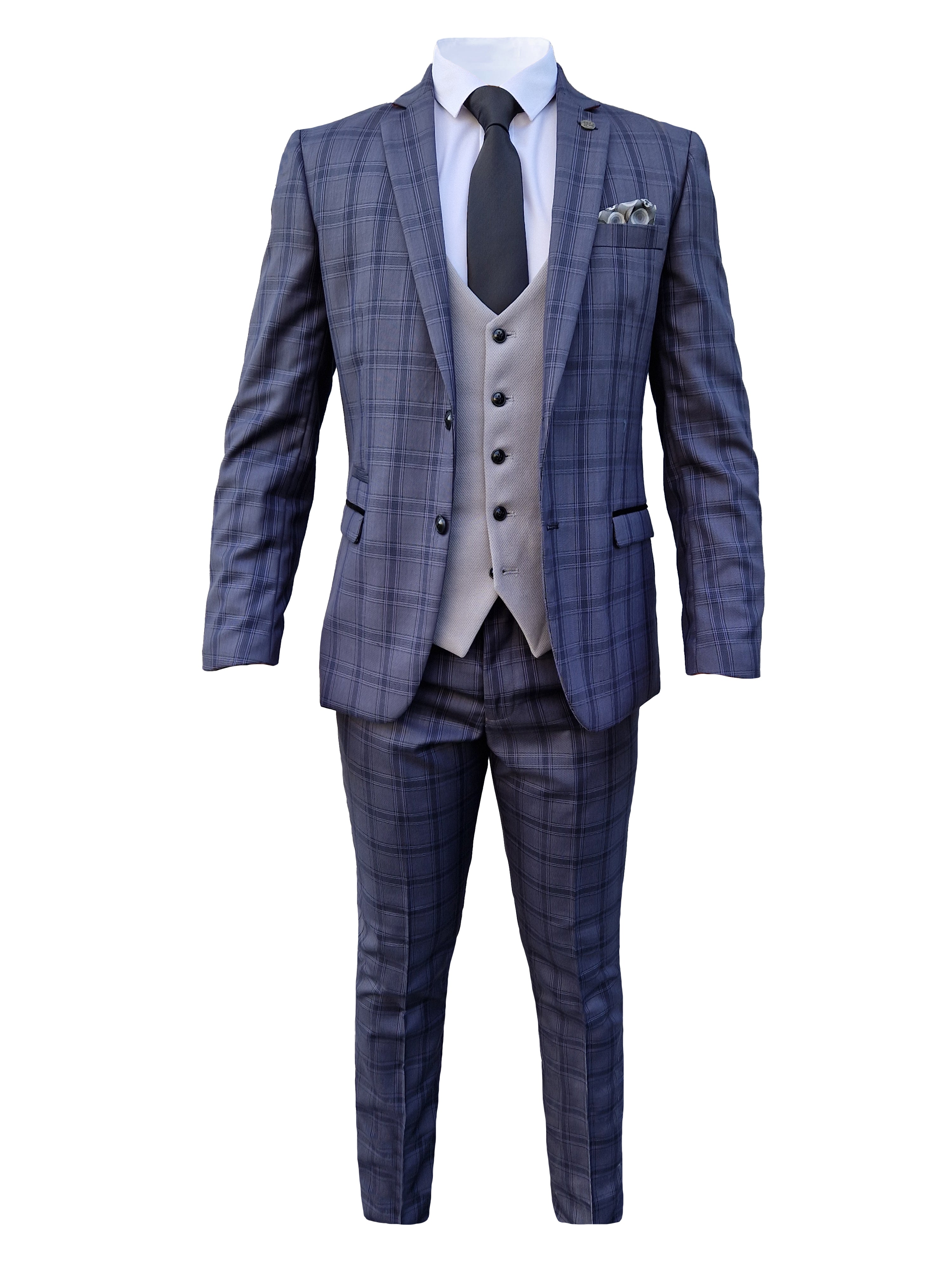 Costume pour hommes 3 pièces Jose Gris - Mix and Match